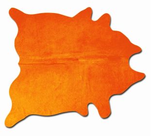 5' X 7' Orange Cowhide Area Rug