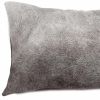 12" X 20" Gray Cowhide Pillow