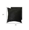 Set of Two 18" Black Cowhide Throw Pillows