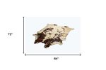 6' X 7' Brown And White Cowhide Handmade Area Rug