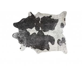 6' X 7' Black And Silver Cowhide Cowhide Print Area Rug