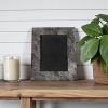 4" x 6" Gray Cowhide Tabletop Picture Frame with Mat