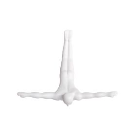 7" X 7" White Resin Diving Man Hanging Dimensional Sculpture