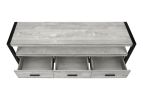 59" Black and Gray Cabinet Enclosed Storage TV Stand