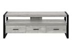59" Black and Gray Cabinet Enclosed Storage TV Stand