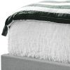 Gray Tufted Linen Upholstered Queen Bed Frame With Nailhead Trim
