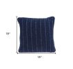 18" X 5" X 18" Transitional Blue Pillow Cover With Poly Insert