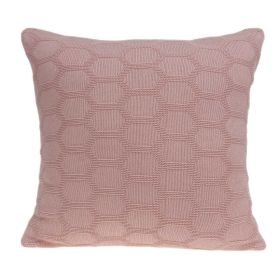 20" Pink Honeycomb Cotton Throw Pillow
