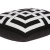 20" X 7" X 20" Transitional Black And White Pillow Cover With Poly Insert