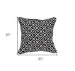 20" X 7" X 20" Cool Transitional Black And White Pillow Cover With Poly Insert