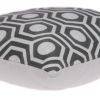 20" Gray And White Geometric Cotton Throw Pillow