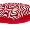20" X 7" X 20" Transitional Red And White Pillow Cover With Poly Insert