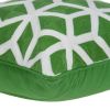 20" Green and White Throw Pillow