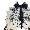 5' X 6' Black And White Cowhide Handmade Area Rug