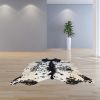 5' X 6' Black And White Cowhide Handmade Area Rug