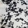 6' X 7' Black And White Cowhide Handmade Area Rug