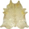 6' X 7' Gold Cowhide Handmade Area Rug