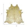 6' X 7' Gold Cowhide Handmade Area Rug