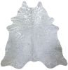 6' X 7' Silver Cowhide Handmade Area Rug
