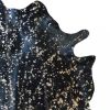6' X 7' Gold And Black Cowhide Handmade Area Rug