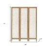 71" Clear Folding Three Panel Screen Room Divider