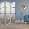 84" Silver Folding Three Panel Screen Room Divider