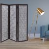70" Brown Folding Three Panel Screen Room Divider