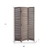 71" Brown Folding Three Panel Screen Room Divider