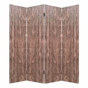 84" Brown Folding Four Panel Screen Room Divider
