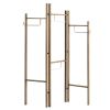 72" Brown Iron Folding Three Panel Screen Room Divider