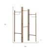 72" Brown Iron Folding Three Panel Screen Room Divider