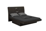 Gray Wood King Bed Frame With Drawer