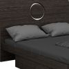 Gray Wood King Bed Frame With Drawer