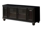 58" Black Wood Enclosed Storage TV Stand