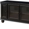 58" Black Wood Enclosed Storage TV Stand