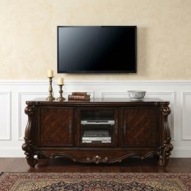 74" Dark Brown Solid Wood Enclosed Storage