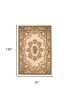 8' X 11' Beige And Brown Floral Medallion Area Rug