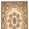 8' X 11' Beige And Brown Floral Medallion Area Rug