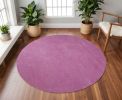 8' Hot Pink Hand Woven Round Rug