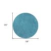 8' Blue Hand Woven Round Rug