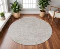 8' Ivory Hand Woven Round Rug