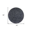 8' Black And White Hand Woven Round Rug
