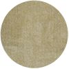 8' Yellow Hand Woven Round Rug