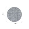 8' Slate Blue And Ivory Abstract Hand Woven Round Rug