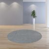 8' Gray Hand Woven Round Rug