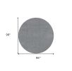 8' Gray Hand Woven Round Rug