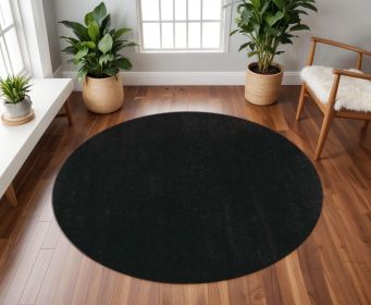 8' Espresso Hand Woven Round Rug