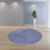 8' Purple Hand Woven Round Rug