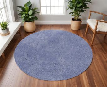 8' Purple Hand Woven Round Rug