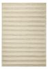 5' X 7' Ivory And White New Zealand Lambs Wool Striped Hand Woven Area Rug